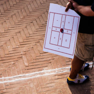 Il segnapunti dopo un centro pieno da 5 punti effettuato durante le prove (Arezzo 2009)